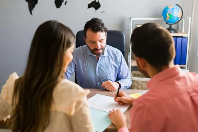 You Got Deal Young Man Signing Sales Contract Holiday Vacation With His Wife Sales Representative Closing Deal Timeshare Sale With Some Customers Travel Agency X - Certified Immigration Specialist study guide