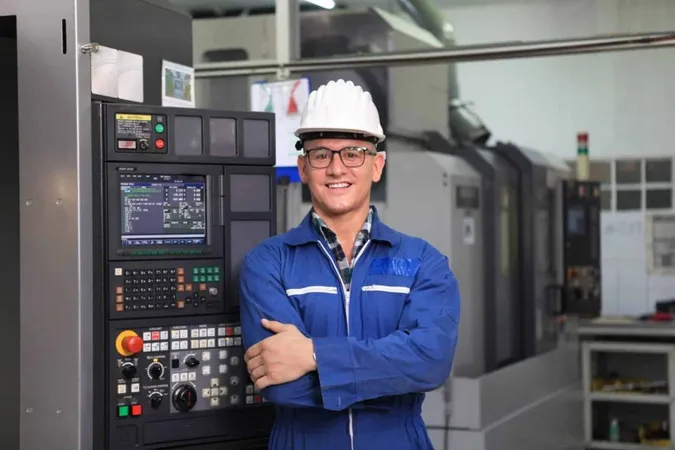 Portrait Smiling Young Man Factory X - Computer Numerical Control Machinist Technical study guide