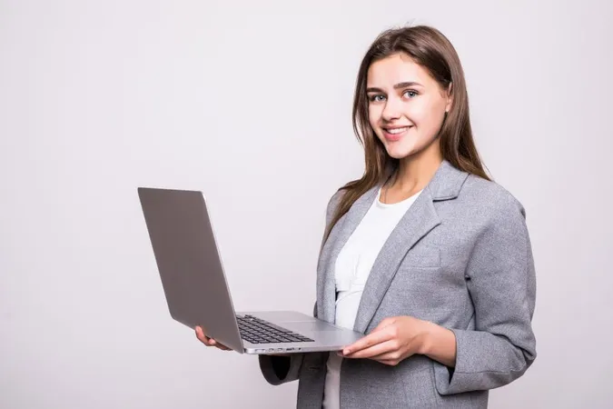 Young Woman Working Laptop Isolated White Background X - Certified Process Specialist study guide