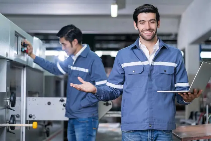 Supervisor Manager Male Engineer Worker Wears Uniform Working Hand Use Laptop Checking Store Warehouse Shipping Industrial Team With Safety Uniform Checking Quantity Product Shelf 1 X - Certified Production Technician study guide