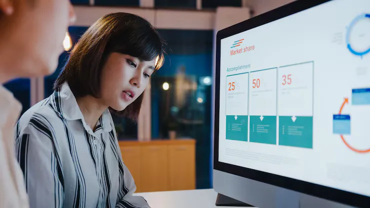 Group Asia Businessman Businesswoman Using Computer Presentation Communication Meeting Brainstorming Ideas - Functional Capacity Evaluator Certification study guide