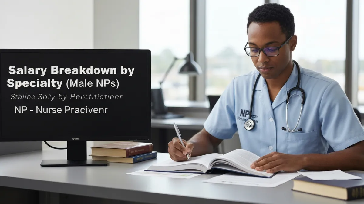 Salary Breakdown by Specialty (male Nps) - NP - Nurse Practitioner certification study resource