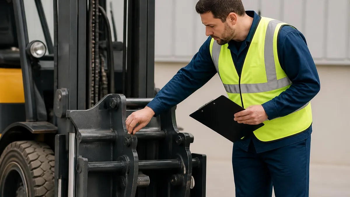 Daily Pre-start Checklist for Forklift Attachments - Forklift Licence Australia - TLILIC0003 certification study resource