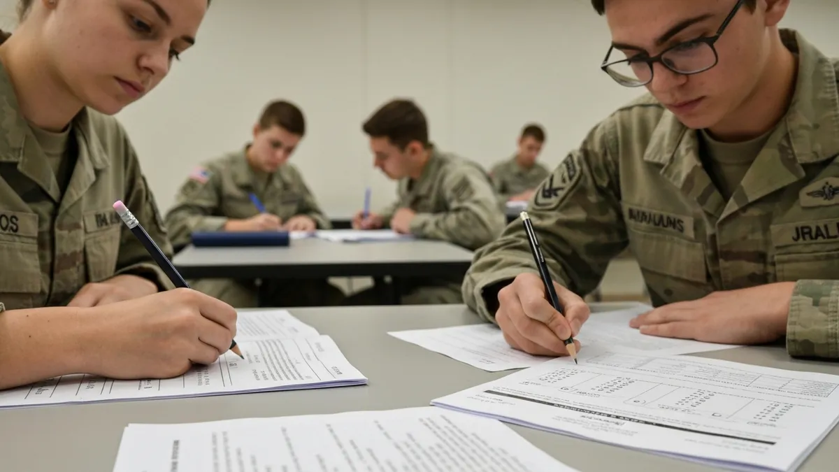 Military language students preparing for the ALCPT using skill-based study methods across multiple test forms