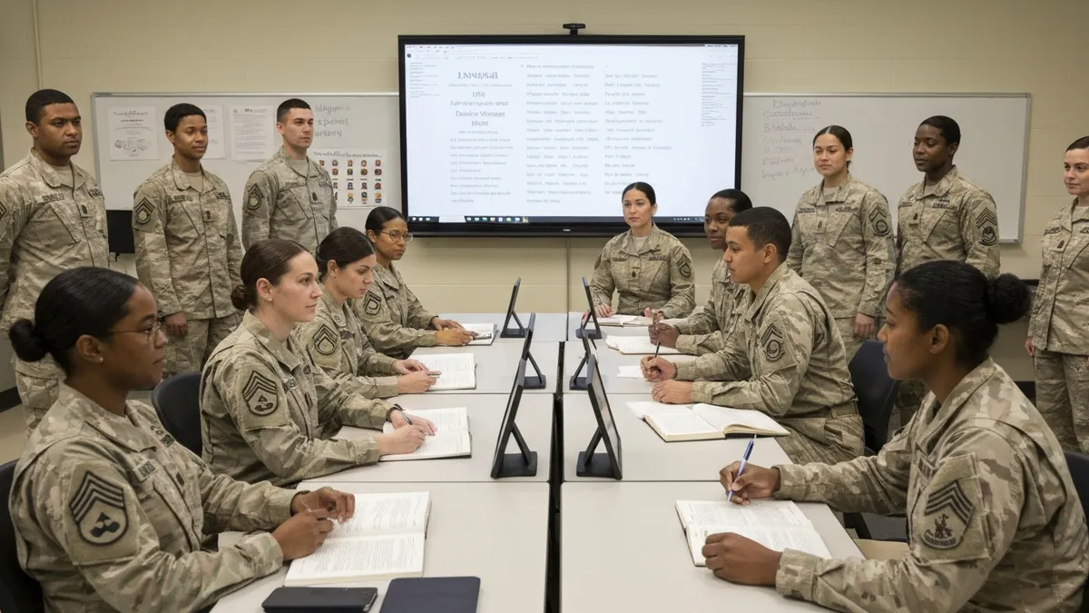 Student studying for ALCPT retake using American Language Course materials
