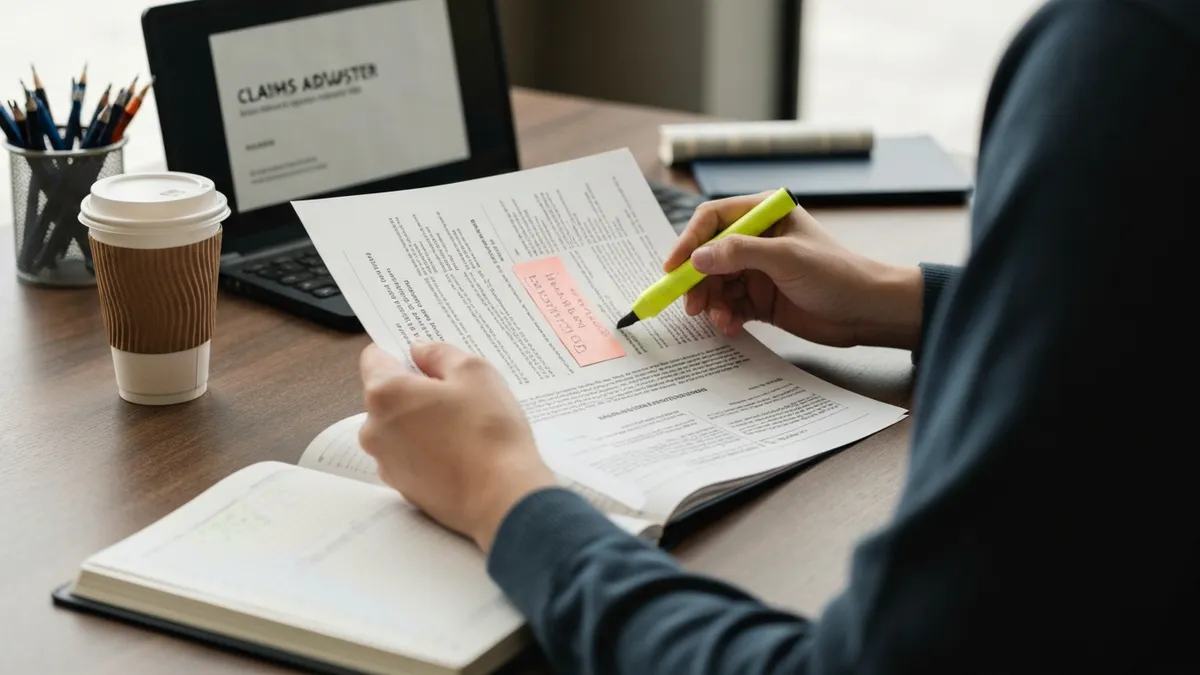 Claim Adjustment - Claims Adjuster Test certification study resource