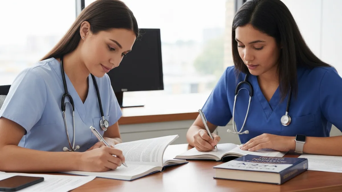Medical coding student earning CPCA credential after passing CPC exam and beginning entry-level coding career in physician office or outpatient setting