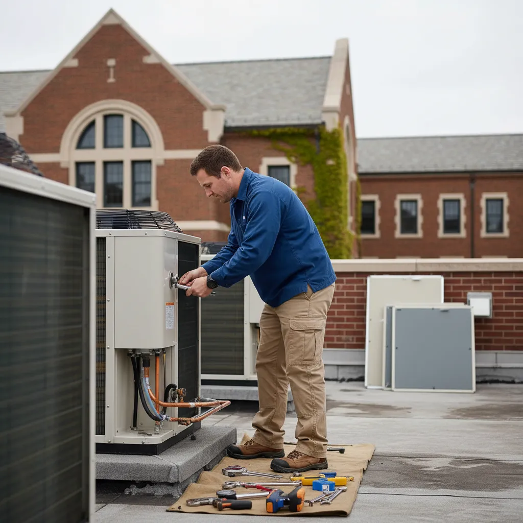 313D - Residential Air Conditioning Systems Mechanic Certification 313D Career Advancement Paths study guide illustration
