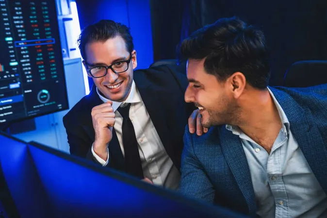 Two Traders Pointing Trending High Profit Investment Success Sellable X - Auvik Certified Professional study guide