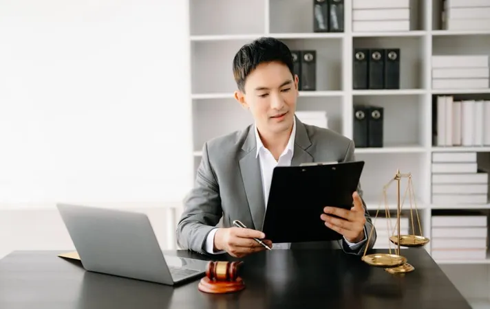 Justice Law Concept Asian Male Judge Courtroom Table Counselor Working Office X - Association of Legal Administrators CLM study guide