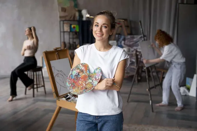 Medium Shot Woman Holding Palette X - Art Therapist Certification study guide