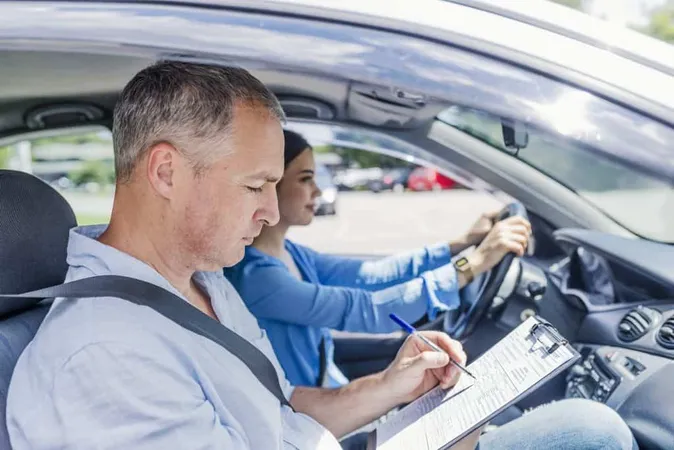 Instructor Driving School Giving Exam While Sitting Car X - Arizona Department of Motor Vehicle study guide