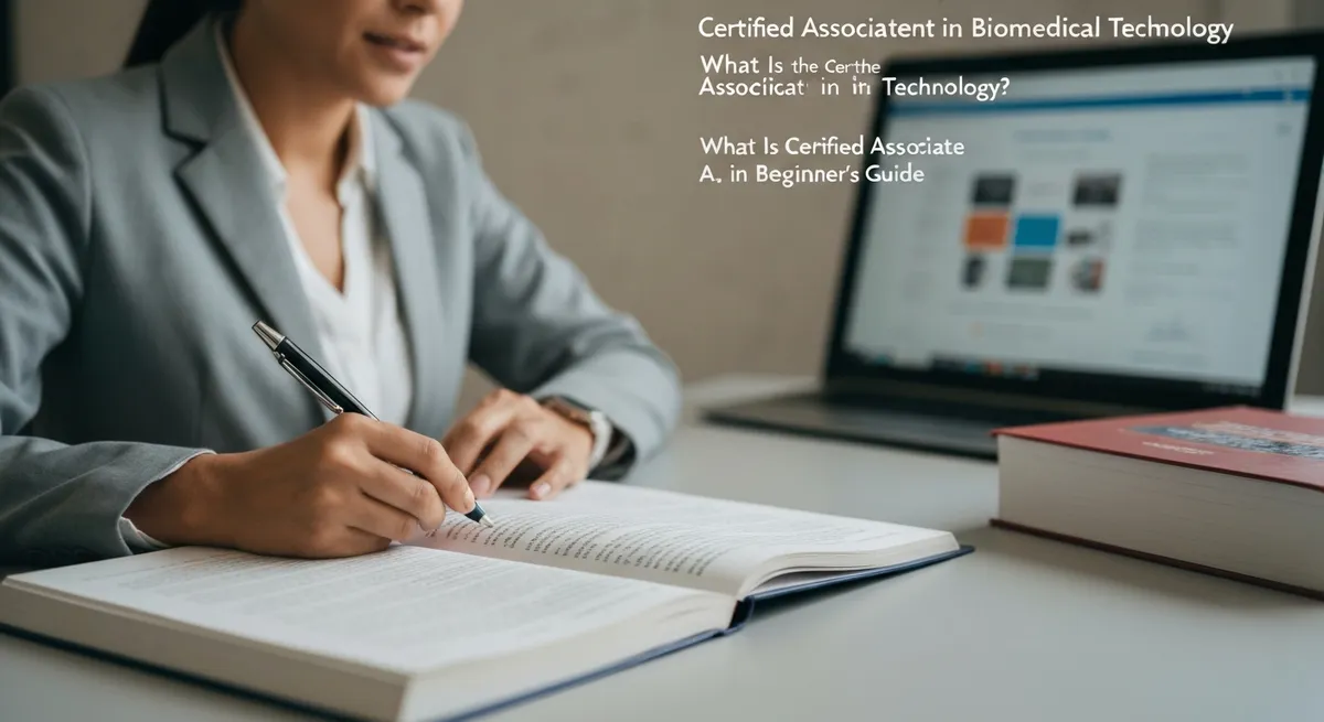 Scientist Looking Biological Samples Microscope Typing Pc Team Chemists Working Lab Examining Virus Evolution Using High Tech Scientific Research Vaccine Development - Certified Associate in Biomedical Technology study guide