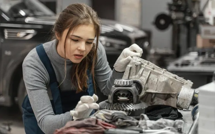 Young Woman Working Car Service X - Certified Automotive Recycler study guide