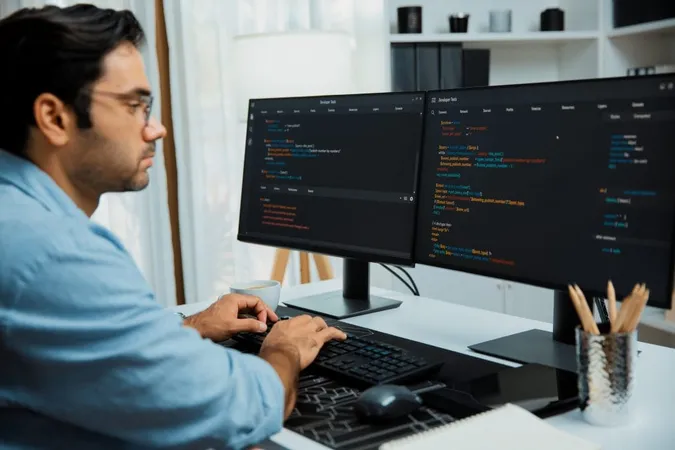 Developer Working Software Development Coding Two Computer Code Screen Surmise X - Certified Application Security Engineer study guide