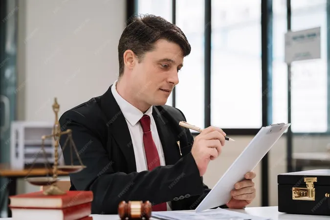 Male Legal Counsel Working With Paperwork His Desk Office Workplace Working With Tablet Computer Justice Law Concept - Certified Court Manager study guide
