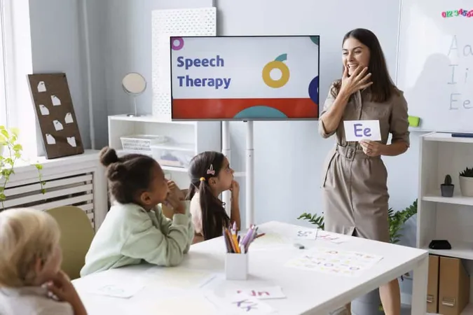 Young Woman Doing Speech Therapy With Kids 1 X - Certified Dyslexia Therapist study guide