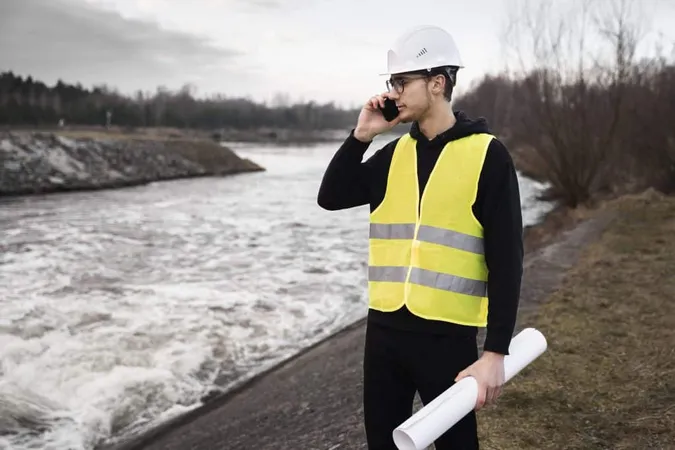 Medium Shot Engineer Holding Plan Outdoors X - Certified Floodplain Surveyor study guide