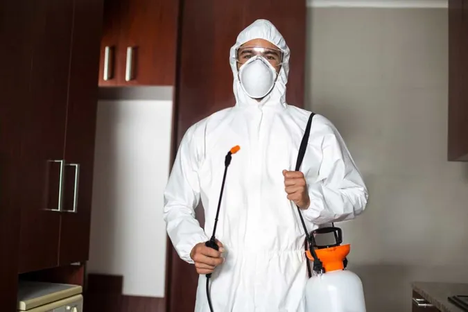 Portrait Pest Worker Protective Suit X - Certified Mold Inspector study guide