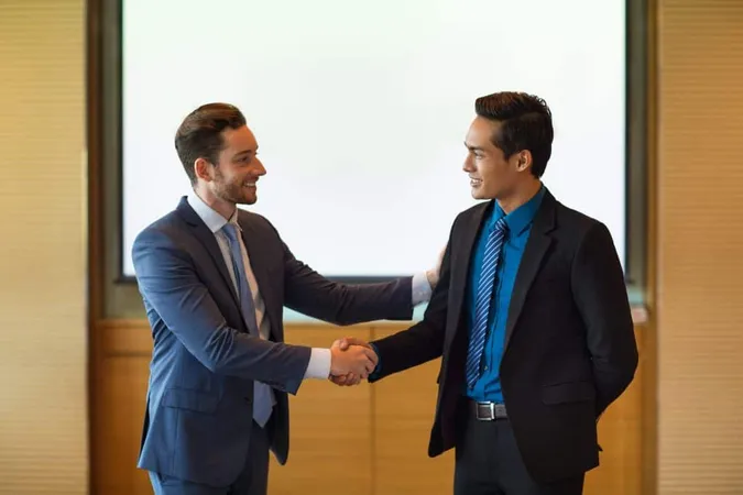 Smiling Business Leader Greeting Partner X - Public-Private Partnership Certification study guide