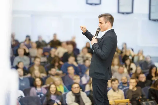 Speaker Business Convention Presentation Audience X - Certified Public Communicator study guide