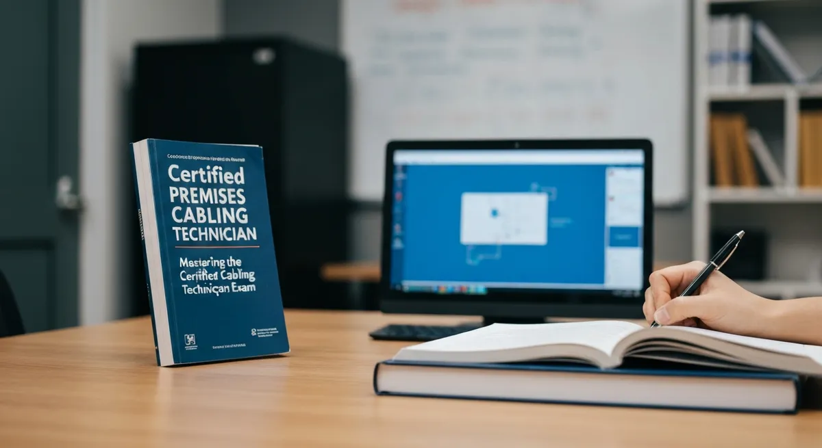 With Laptop Hands Young Man Is W - Certified Premises Cabling Technician study guide