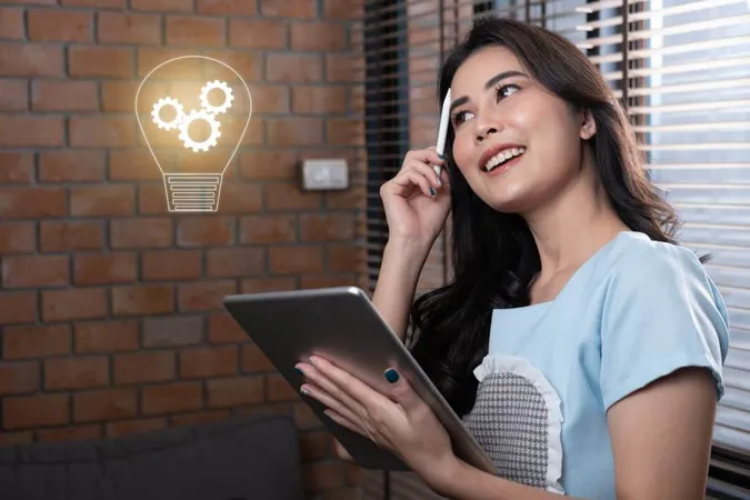Smiling Young Woman Using Phone While Standing Against Brick Wall X - Certified Professional Innovator study guide
