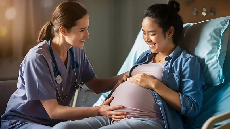 Home Caregiver Examining Pregnant Woman X - Certified Professional Midwife study guide