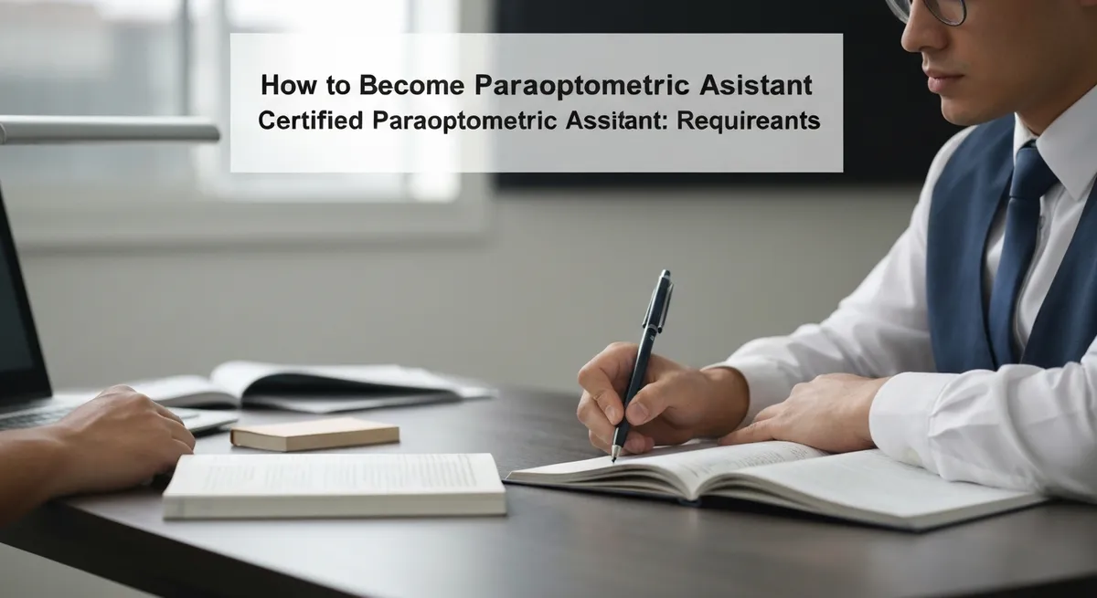 Side View Woman Getting Her Eyes Checked - Certified Paraoptometric Assistant study guide