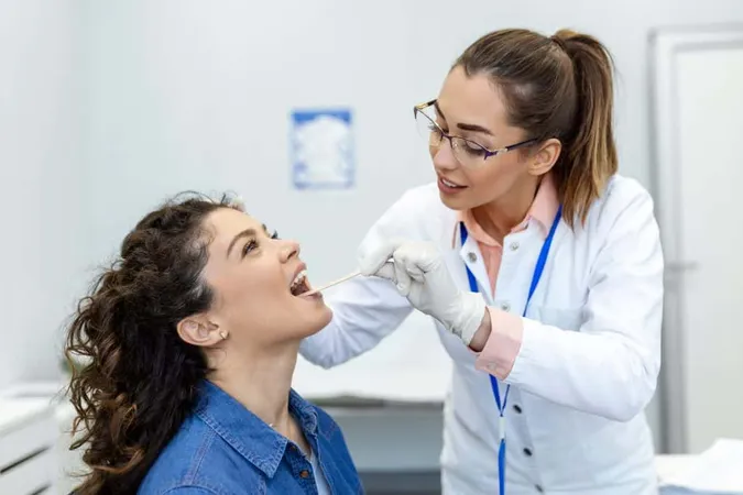 Doctor Using Inspection Spatula Examine Patient Throat Ent Doctor Doing Throat Exam Woman Patient Opened Her Mouth Throat Checkup X - Certified Periodontal Therapist study guide