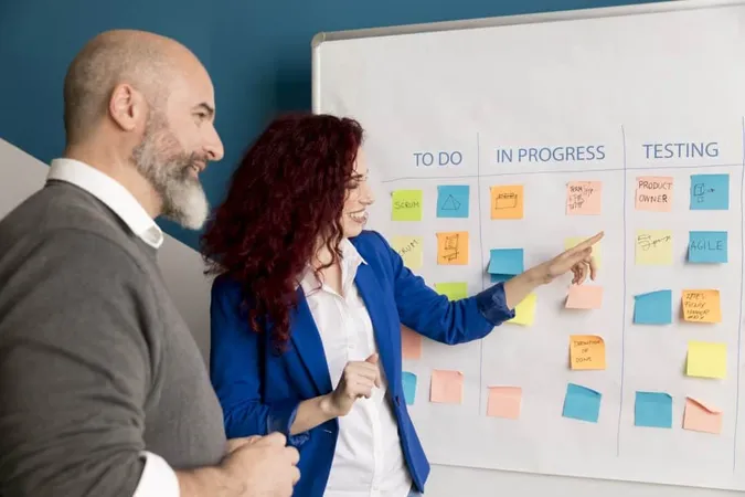 Colleagues Working Scrum Method X - Certified ScrumMaster study guide