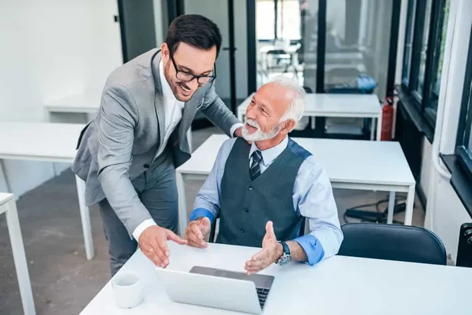 Senior Boss Happy Good Online Work Result Young Male Businessman X - Certified Senior Specialist study guide