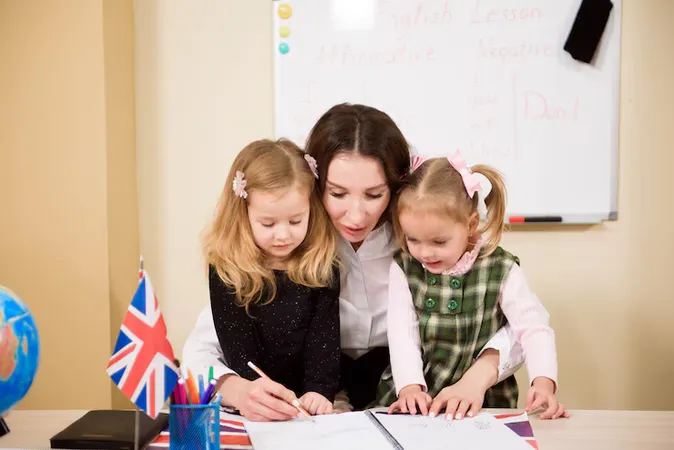 Group Primary Schoolchildren Teacher Working Desks Classroom - English Language Arts and Reading study guide