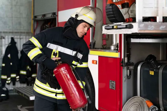 Male Firefighter Station Equippe - Fire Safety study guide