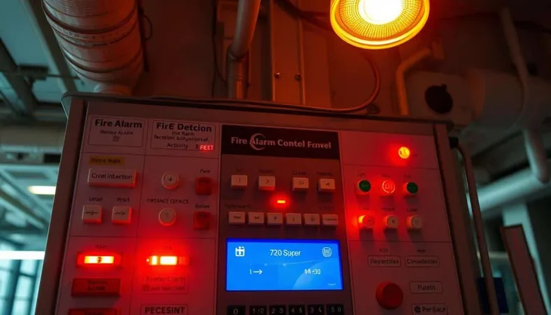 A Close Up View Of A Fire Alarm Control Panel With Various Buttons Switches And Indicators X - Fire Guard F-03 Practice Test study guide