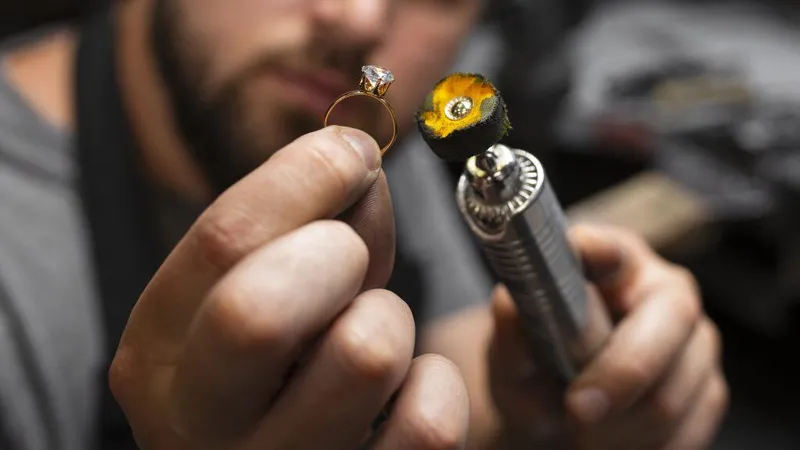 Front View Jeweler Making Jewellery X - Gemology Certification study guide
