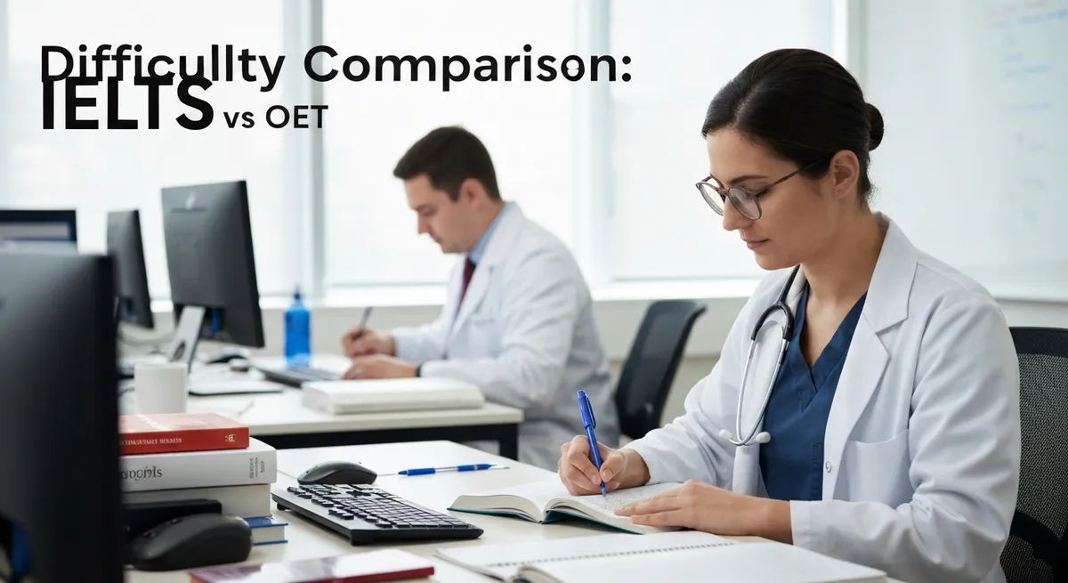 Difficulty Comparison: Ielts vs Oet overview for IELTS - International English Language Testing System exam preparation
