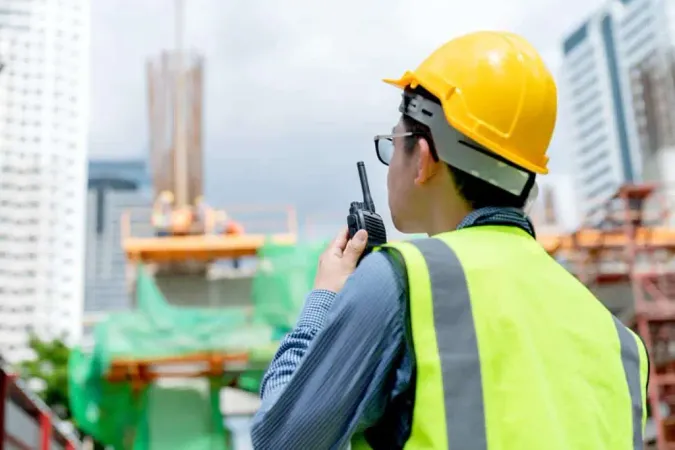 Back View Professional Engineer Asian Male Safety Helmet Manage Control Constuction Site With Expertise Working X - Certified Safety Official study guide