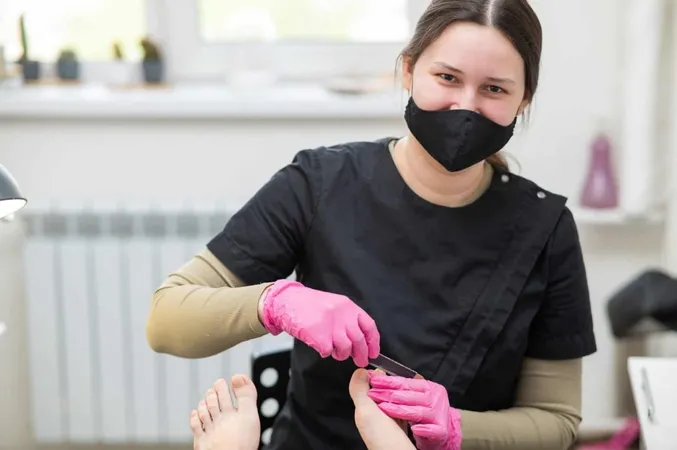 Portrait Young Man Wearing Mask X - Certified Medical Nail Technician study guide
