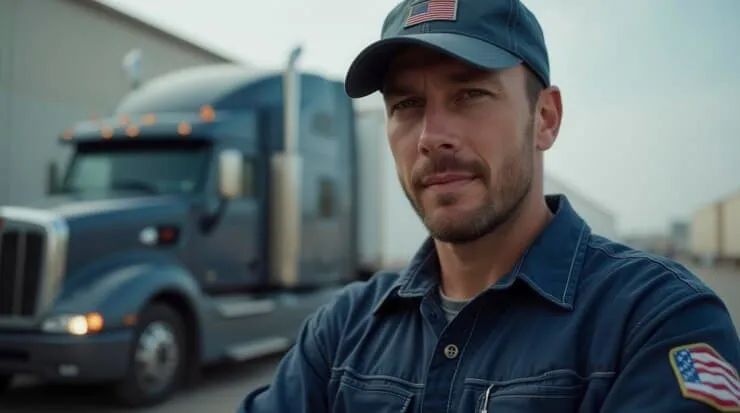 Confident Adult Truck Driver Shipping Terminal - New England Transportation Technician Certification Program study guide