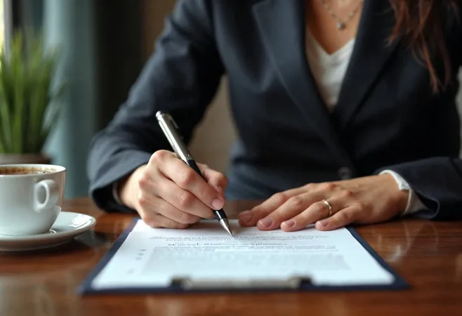 Close Up Lawyer Signing Papers 1 - Notary study guide