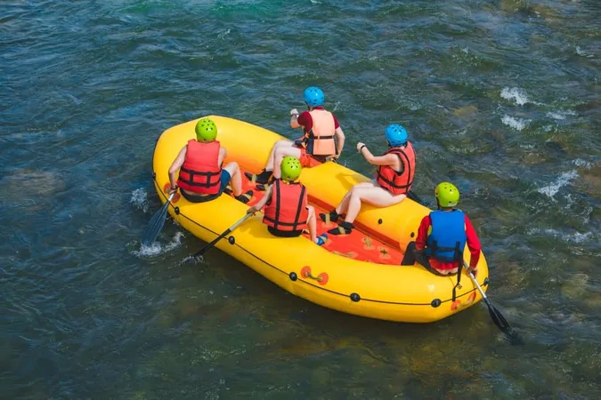 Inflatable Raft Extreme Sport Mountain River Summertime Copy Space X - Online Boating Safety Certification study guide