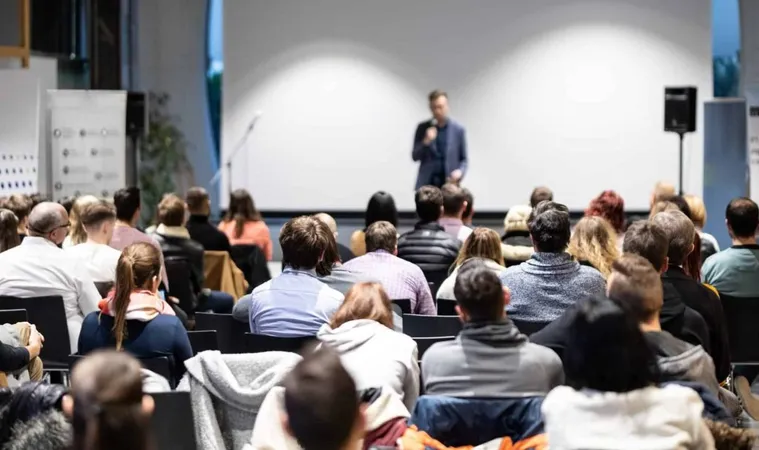 Speaker Giving Talk Conference Hall Business Event Audience Conference Hall X - Principal Certification Program study guide