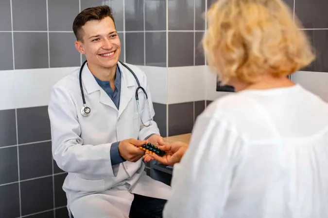 Young Doctor Offering Pills Fema - Pharmacy Technician study guide