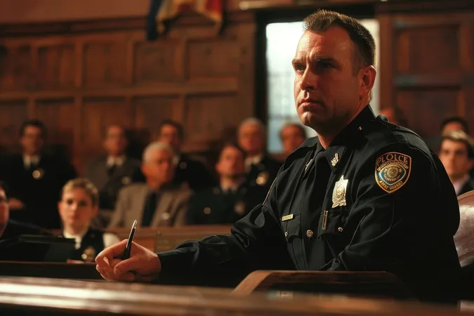 Police Officer Sits Desk Front G - Police Officer study guide