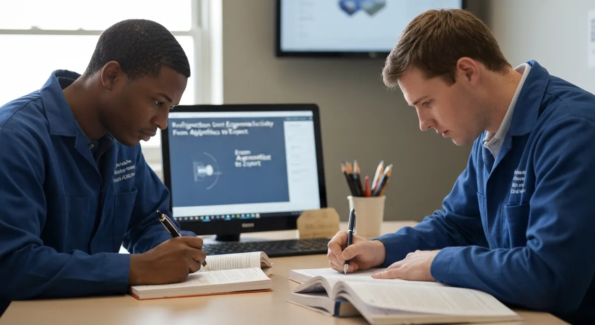 Happy Male Technician Repairing Air Conditioner 1 - Refrigeration Service Engineers Society Certification study guide