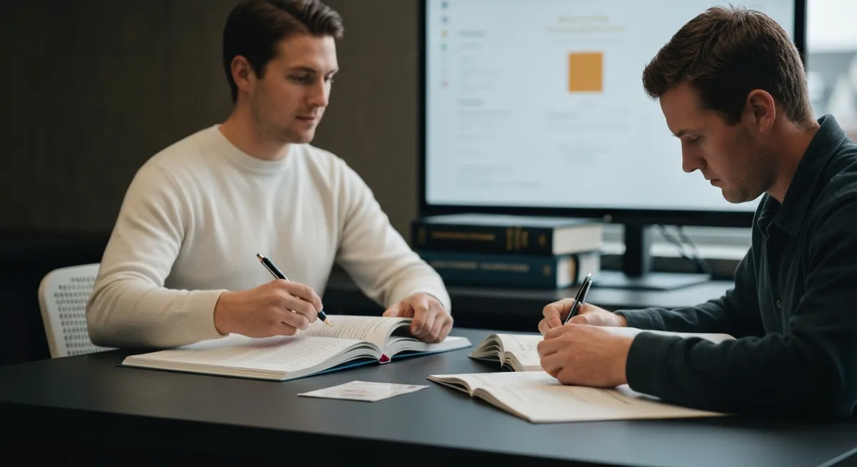 Man Standing By Tree Trunks Forest - Wildland Firefighting Training Certification study guide