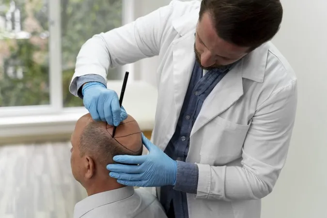 Mature Man Going Through Follicular Unit Extraction Process X - Scalp Micropigmentation Certification study guide