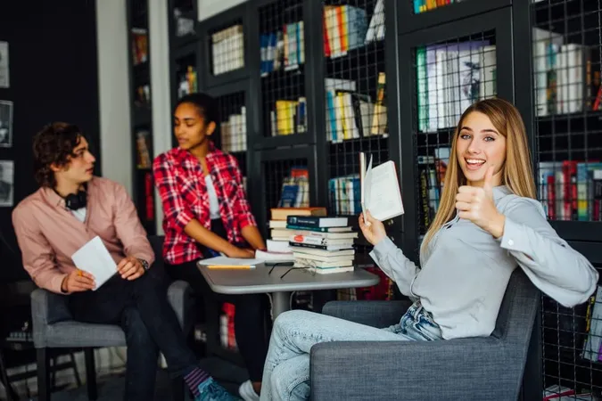 Group Ethnic Multicultural Students Sitting Table Library X - Speed Reading Course study guide