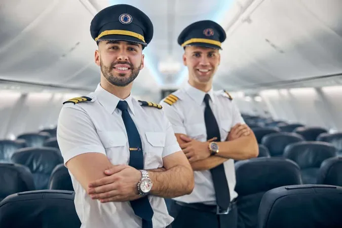 Close Up Portrait Handsome Confident Males Pilots Standing Board Modern Aircraft X - Student Pilot Certificate study guide